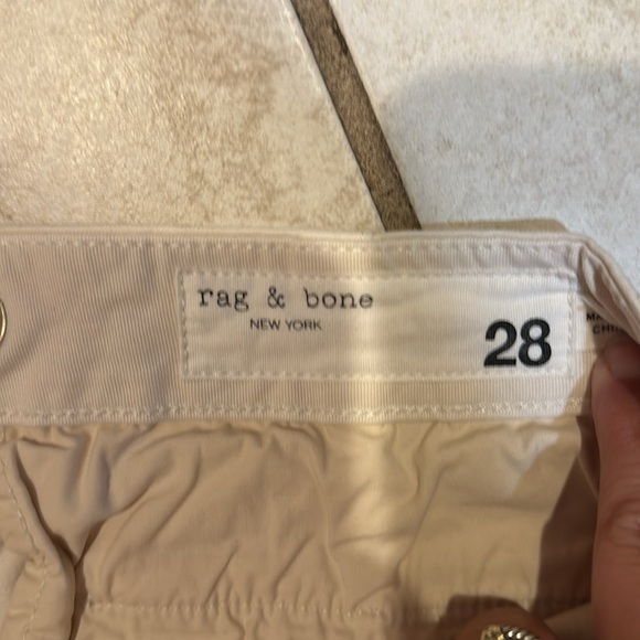 Rag & Bone Cream Boyfriend Straight Leg Crop Khaki Pants Trousers 28 Jeans - Picture 2 of 7